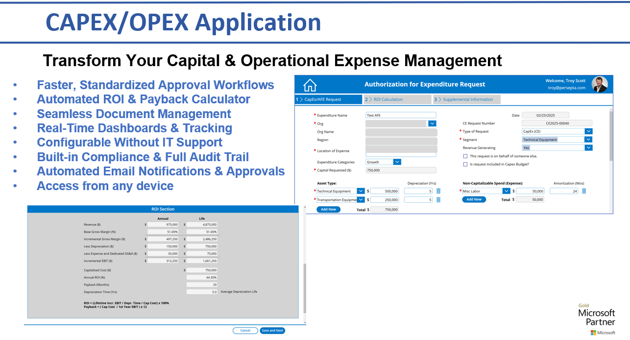 Comprehensive CAPEX and OPEX tracking application for real-time expenditure monitoring
