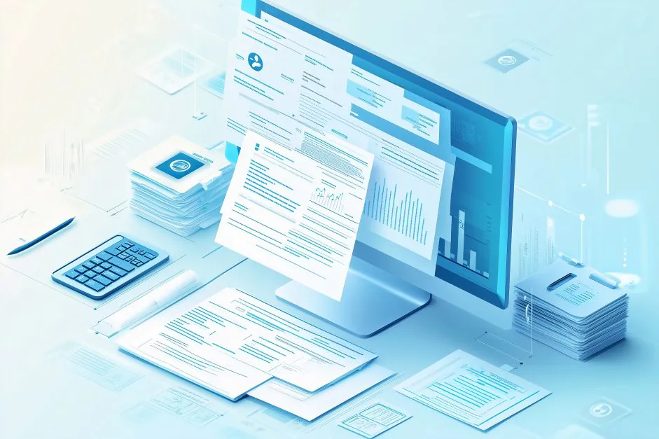 Abstract background representing accounts payable automation using Azure AI and intelligent document processing